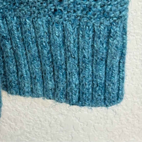J.Jill Turquoise Blue V-Neck Textured Knit Sweater Women’s Medium Soft - Picture 5 of 6